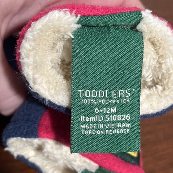 LL Bean Baby Toddler 6-12M Hat & Mitten Set Mountain Classic Fleece Color block - Picture 11 of 12